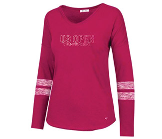 US Open Courtside Fader L/S Tee (W) Pink