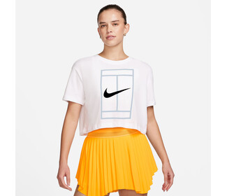 Nike Heritage Short Sleeve Crop Top (W) (White)