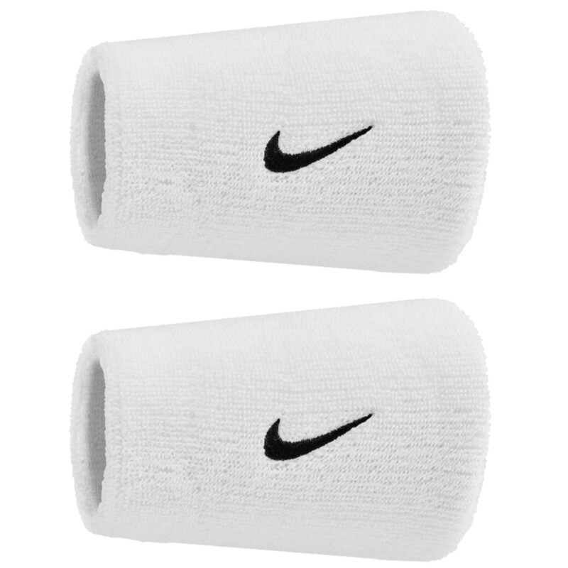 Nike Swoosh Classic Doublewide Wristbands (2x) (White)
