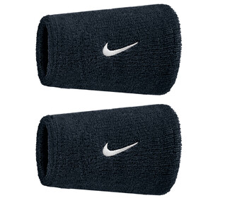 Nike Swoosh Classic Doublewide Wristbands (2x) (Black)